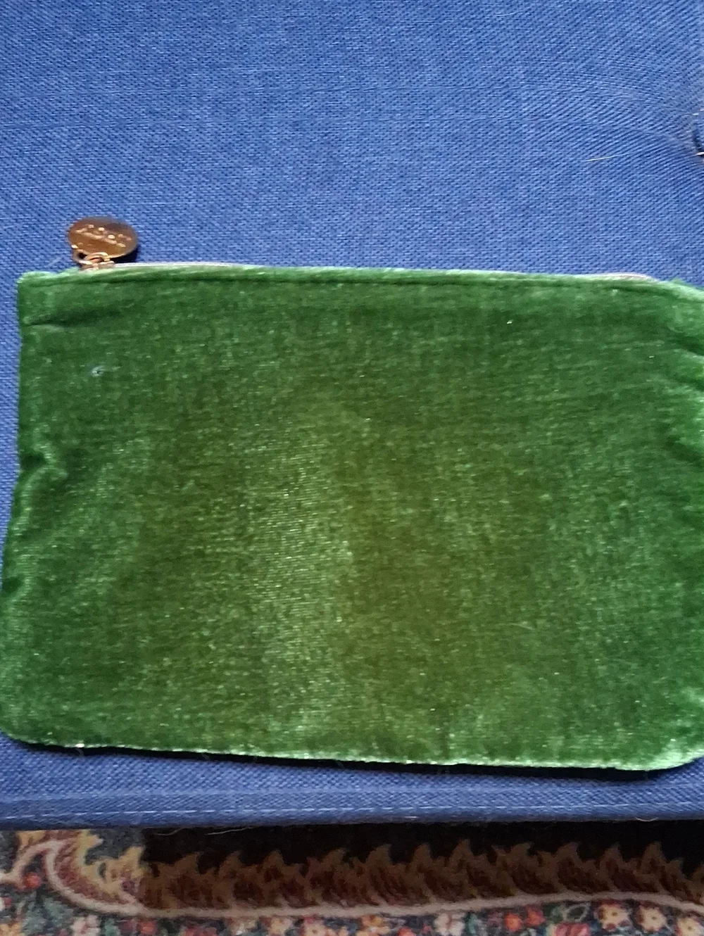 ipsy Emerald Green Velvet Makeup Pouch